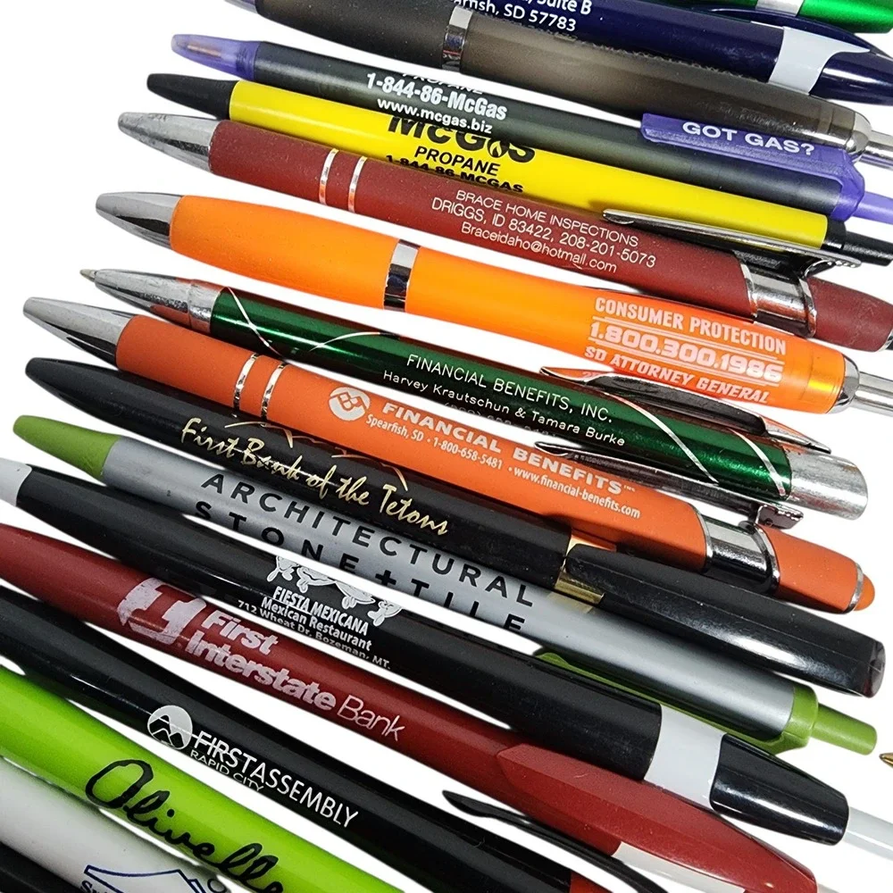 Lot of 60+ Assorted Promotional Pens Commerical‎ Bank, church, auto, cruise